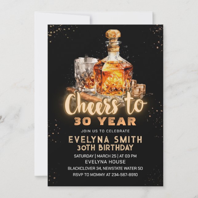 Saludos a la invitación de fiesta de cumpleaños po (Anverso)
