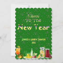 Saludos a la tarjeta de Personalizado verde de Año
