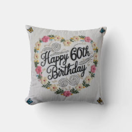 Saludos al Cojín decorativo de 60 años: Celebrar e