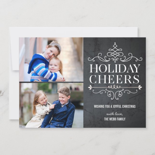 Saludos antiguos 2 tarjetas de fotos de vacaciones (Anverso)