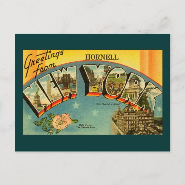Saludos antiguos de la postal de Nueva York (Anverso)