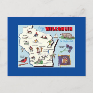 Saludos antiguos de la postal de Wisconsin