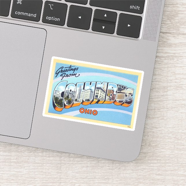Saludos antiguos del Pegatina Columbus Ohio (Detalle)