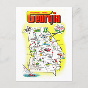 Saludos antiguos desde la postal del mapa de Georg