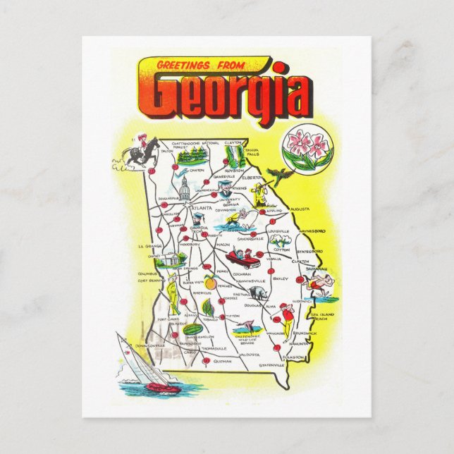Saludos antiguos desde la postal del mapa de Georg (Anverso)