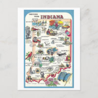 Saludos antiguos desde la postal del mapa de India