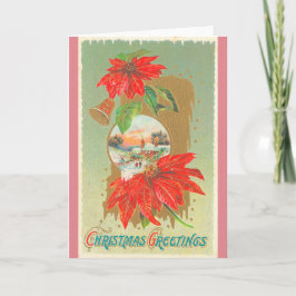 Saludos Belces del navidad del vintage y flores