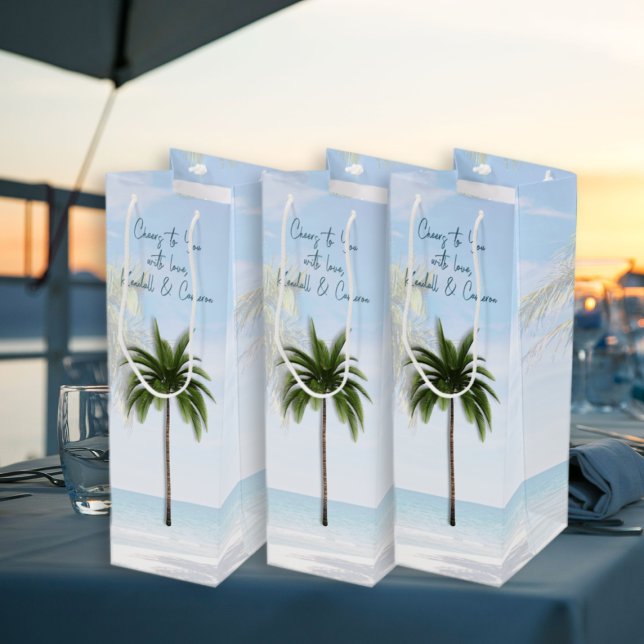 Saludos Boda Invitado Bolsa de Vinos Palmeras (Subido por el creador)