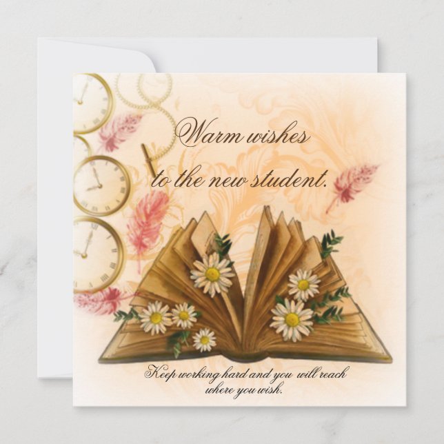 Saludos cálidos para una nueva tarjeta de estudian (Anverso)