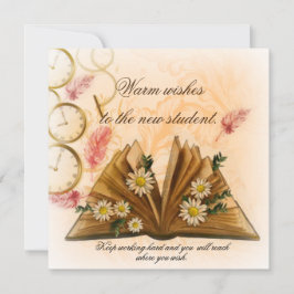 Saludos cálidos para una nueva tarjeta de estudian