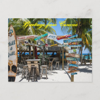 Saludos con tarjeta postal de Curacao