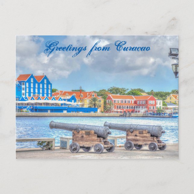 Saludos con tarjeta postal de Curacao (Anverso)
