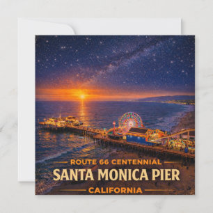 Saludos costeros de la ruta 66 en Santa Monica Pie