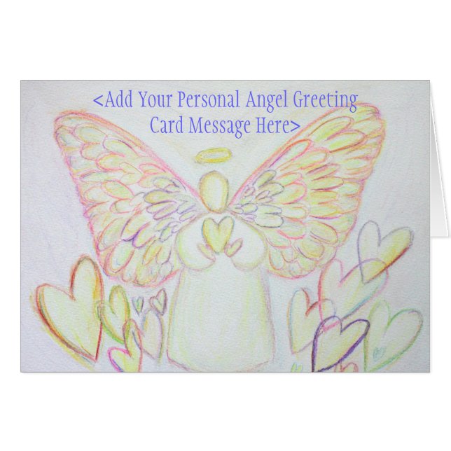 Saludos de Angel of Hearts Art Personalizado o tar (Anverso (Horizontal))
