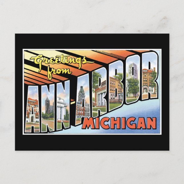 ¡Saludos de Ann Arbor, Michigan! Postal (Anverso)