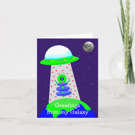 Saludos de cumpleaños Galaxy tarjeta alienígena de