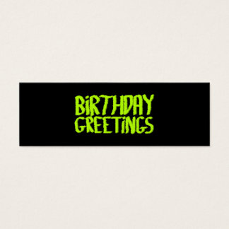 Saludos de cumpleaños. Verde y Negro. Personalizad