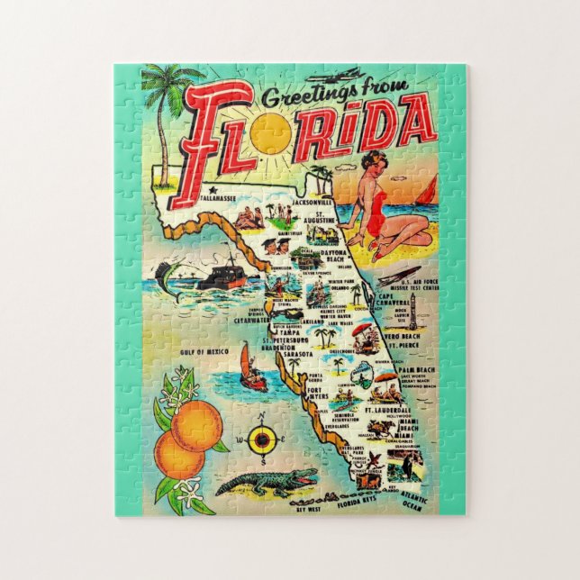 Saludos de Florida 11x14 Rompecabezas (Vertical)
