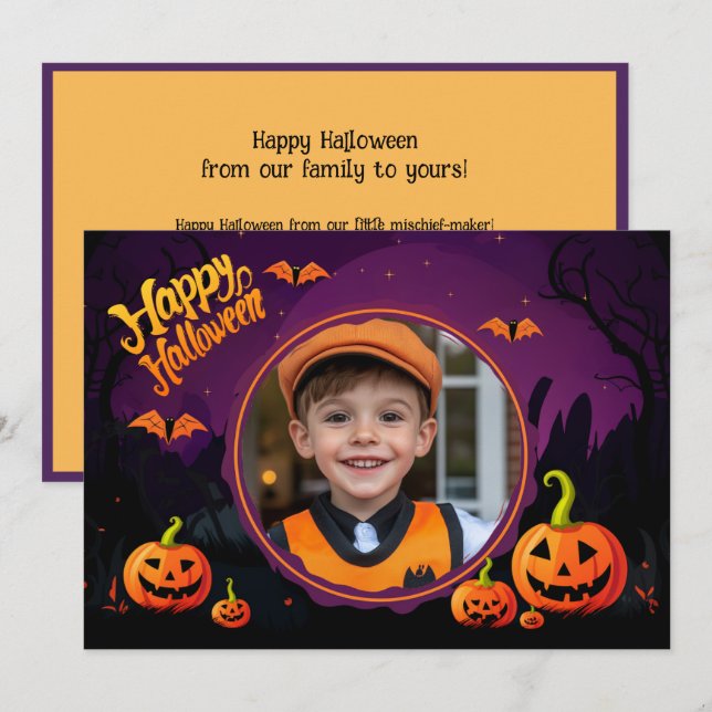 Saludos de Halloween con tarjeta de foto personali (Anverso / Reverso)