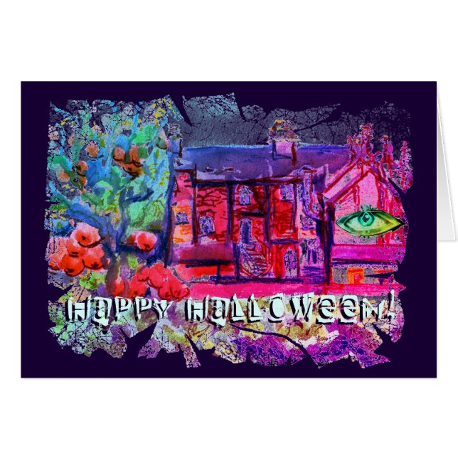 Saludos de Halloween de Newtown, Powys, Gales (Anverso (Horizontal))