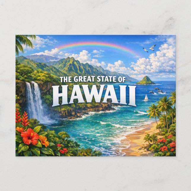 Saludos de Hawái desde postal  (Anverso)