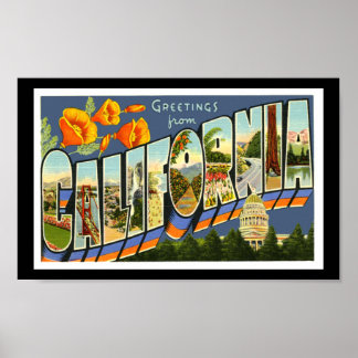 Saludos de Impresión Vintage California
