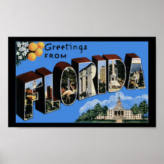 Saludos de impresión vintage Florida