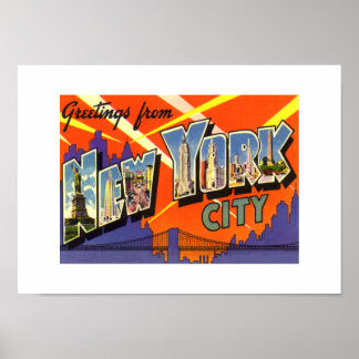 Saludos de impresión vintage Nueva York