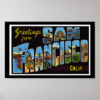 Saludos de impresión vintage San Francisco Califor