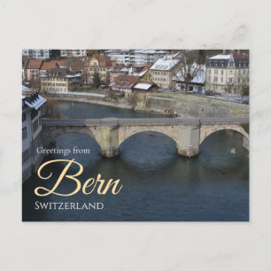 Saludos de invierno desde Berna Suiza Tarjeta post