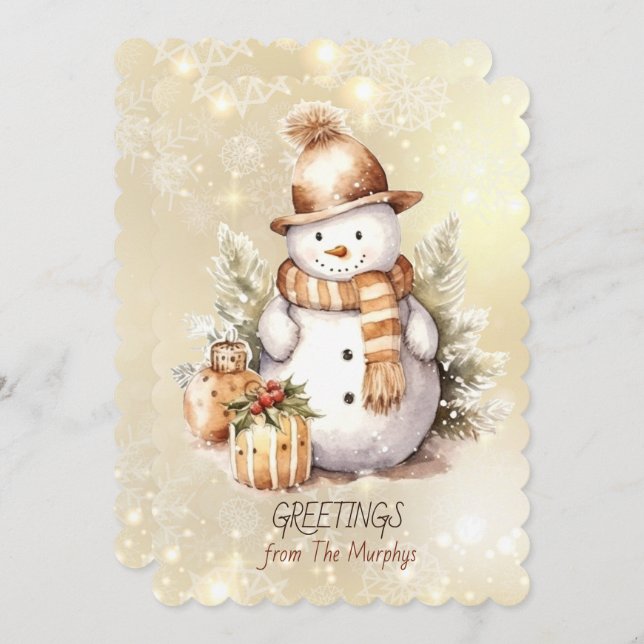 Saludos de la familia Name Tarjeta de vacaciones (Anverso / Reverso)