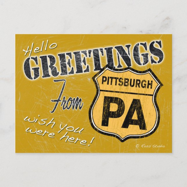 Saludos de la postal de Pittsburgh Pennsylvania (Anverso)