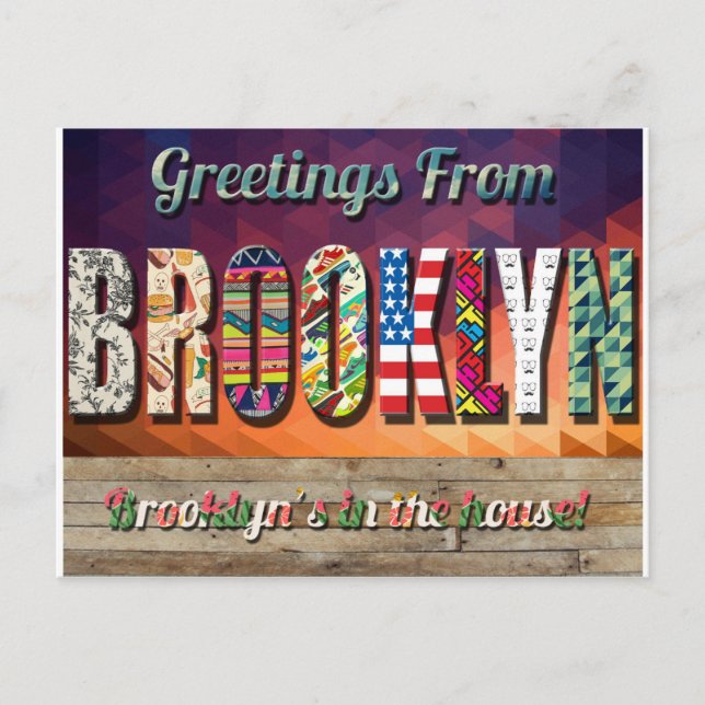 ¡SALUDOS DE LA TARJETA POSTAL DE BROOKLYN! (Anverso)
