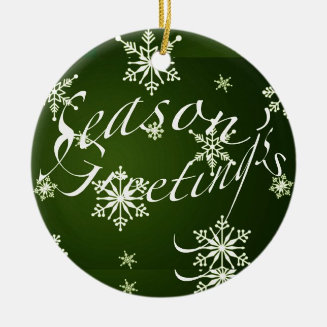 Saludos de la temporada de ornamentos - Verde (Frente)