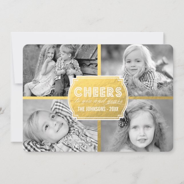 Saludos de los Collage de Oro | Tarjeta fotográfic (Anverso)