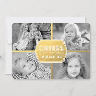 Saludos de los Collage de Oro Tarjeta fotográfic