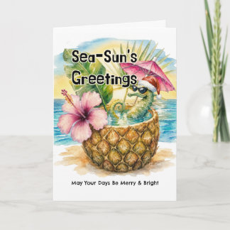 Saludos de Mar-Sol Caballito de Mar Navidad Tropic