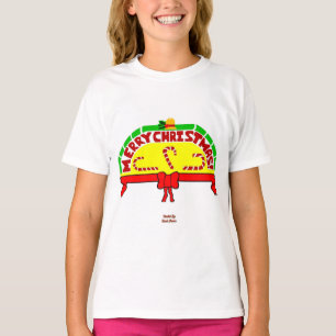 Saludos de Navidad Chicas Camisa Básica Blanca