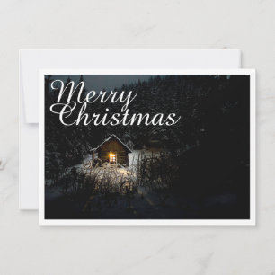 Saludos de Navidad con casa de brujas