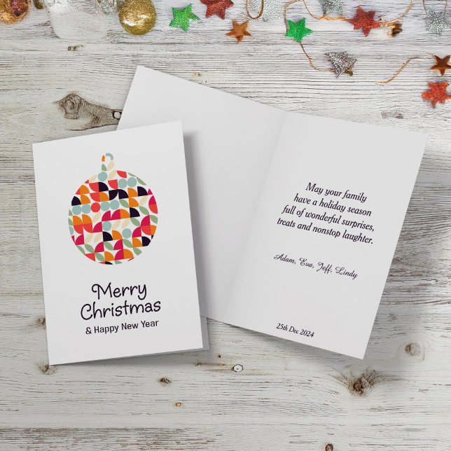 Saludos de Navidad con patrón geométrico. (Subido por el creador)