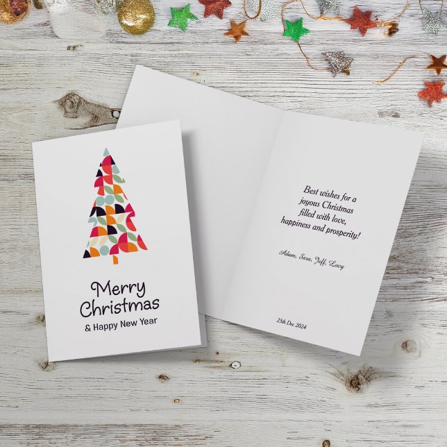 Saludos de Navidad con patrón geométrico. (Subido por el creador)