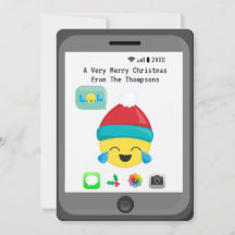 Saludos de Navidad felices con tema de Emoji
