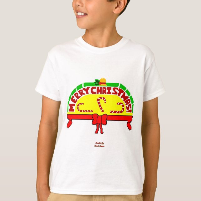 Saludos de Navidad Niños Camiseta Básica Blanca (Anverso)