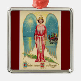 Saludos de Navidad Ornamento de Cerámica Angel