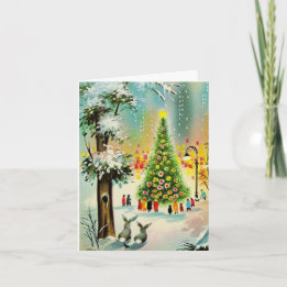 Saludos de Navidad reunidos alrededor de un árbol_