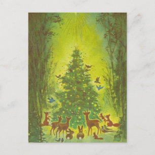 Saludos de Navidad reunidos alrededor de un árbol_