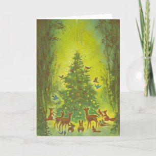 Saludos de Navidad reunidos alrededor de un árbol_