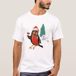 Saludos de Navidad Robin en camiseta de hombre