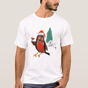 Saludos de Navidad Robin en camiseta de hombre