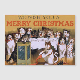 Saludos de Navidades de gatos canto vintage